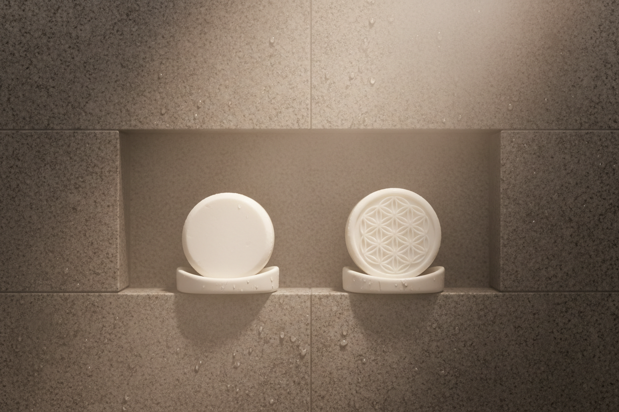 make the shampoo and conditioner bars round. get rid of the tins.